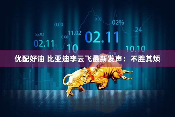 优配好油 比亚迪李云飞最新发声：不胜其烦